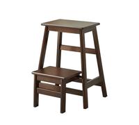 ARUNASO marchepied Tabouret-escabeau Pliant en Bois 2 en 1, Chaise échelle réversible à 2 Niveaux, Chaise de Salle à Manger à Double Usage for Cuisine, bibliothèque, Salon Pliable(Walnut Color)