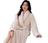 Arunaso peignoir Premium Robes for Women Super Soft Cozy Fleece Womens Robe Plush Long Bathrobe Fleece Nightgown Sleepwear coton(Beige,X-Large)