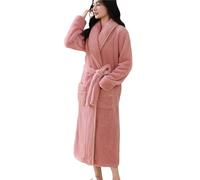 Arunaso peignoir Premium Robes for Women Super Soft Cozy Fleece Womens Robe Plush Long Bathrobe Fleece Nightgown Sleepwear coton(Roze,X-Large)
