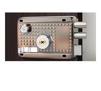 ARUNASO poignet de porte Traditional Nightlatch Electro Brass Finish Standard Security Double Lock Cylinder Interlocking Locking Structure serrure(Right-opening with edge)