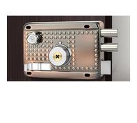 ARUNASO poignet de porte Traditional Nightlatch Electro Brass Finish Standard Security Double Lock Cylinder Interlocking Locking Structure serrure(Right-opening with beveled edge)
