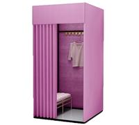 ARUNASO Portable Cabine d'essayage Mobile Compatible with Magasin de vêtements Facile à Assembler Protection de la Vie privée Cabine essayage(Light Purple,M)