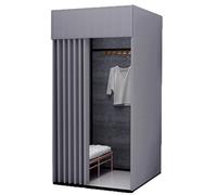 ARUNASO Portable Cabine d'essayage Mobile Compatible with Magasin de vêtements Facile à Assembler Protection de la Vie privée Cabine essayage(Dark Gray,L)