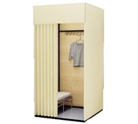 ARUNASO Portable Cabine d'essayage Mobile Compatible with Magasin de vêtements Facile à Assembler Protection de la Vie privée Cabine essayage(Ivory White,L)