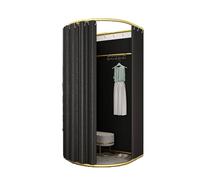 ARUNASO Portable Cabine d'essayage Portable au Sol, Cabine d'essayage Mobile Pliable, Protection de la Vie privée Compatible with Les magasins de vêtements Cabine essayage(Black A,85x80cm)