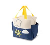 ARUNASO sac a dejeuner Portable Insulated Lunch Bag with Double Side Pockets Ideal for Outdoor Picnics Office Workers isothermes(Blauw)