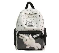 Arunaso sac à dos Sac à dos à motif étoilé avec couche transparente for panneau d'affichage de jouets, sacs à dos légers for garçons et filles, sac à dos de voyage etanche(Wit)