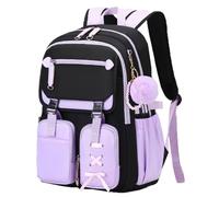 Arunaso sac à dos Sac À Dos D'école For Adolescents Filles Et Garçons Ensemble De Sacs À Livres Avec Boîte À Déjeune etanche(Lila,1pcs)