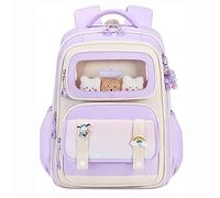 Arunaso sac à dos Sac D'école Mignon For Fille Avec Ours, Ensemble De Sacs D'étudiant, Portable, Sac À Dos Décontracté etanche(Lila,1 pcs)