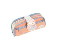 ARUNASO Trousse Trousse à Crayons Grande capacité Motif Ours Lapin, Trousse de Papeterie, Cadeaux de rentrée Scolaire, Trousse de Toilette, Orange et Bleu Grande(Oranje)