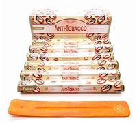 ARUNDEL SERVICES EU Bâtonnets d'encens anti-tabac anti-odeur purificateur d'air (anti-tache) bâtonnets d'encens Joss 120 bâtonnets encens parfum maison Joss Sticks avec cendrier collecteur de cendres