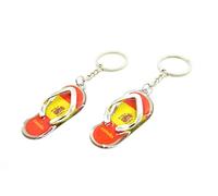 ARUNDEL SERVICES EU Lot de 2 porte-clés, motif drapeau de l'Espagne, sandale de la chaussure aux couleurs nationales de l'Espagne, porte-clés de football, ensemble cadeau militaire, garde civile