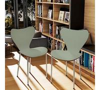 ARunThLana Chaises de Salle à Manger, Chaises de Cuisine, avec Dossier en Plastique, avec Pieds en Métal, 45.5x40x82.5cm (Vert, Lot de 2)