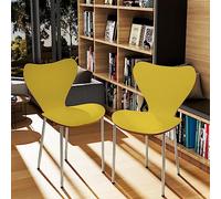 ARunThLana Chaises de Salle à Manger Lot de 2, Chaises de Cuisine, avec Dossier en Plastique, avec Pieds en Métal, pour Cuisine, Salle à Manger, Chambre à Coucher, 45.5x40x82.5cm, Jaune