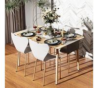 ARunThLana Chaises de Salle à Manger Lot de 4, Chaises de Cuisine, avec Dossier en Plastique, avec Pieds en Métal, pour Cuisine, Salle à Manger, Chambre à Coucher, 45.5x40x82.5cm, Blanc