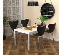 ARunThLana Chaises de Salle à Manger Lot de 4, Chaises de Cuisine, avec Dossier en Plastique, avec Pieds en Métal, pour Cuisine, Salle à Manger, Chambre à Coucher, 45.5x40x82.5cm, Noir