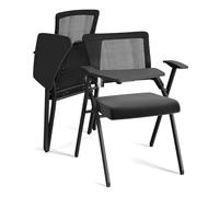 ARunThLana chaises Pliantes,Chaise Portable et Pliable avec écritoire, Cadre en métal, avec Dossier, Chaise de Table pour Salon, Bureau, Salle à Manger, Noir (Lot de 1)