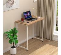 ARunThLana Table d'ordinateur Pliable 80x45.5x74 cm,Bureau Pliant pour Petit Espace, Structure métallique, pour Chambre, Bureau, lit, canapé, Bois