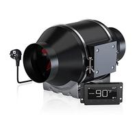 Aruobru Ventilateur de Conduit,Extracteur d'Air avec régulateur de température et d'humidité,Salle de Bain,Tentes de Culture,systèmes hydroponiques Diamètre 100 mm, 363 m³/h, 50 W (4 pouces)