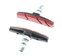 ARUPMN Blocs de Frein de vélo en Caoutchouc, Partie de Cyclisme, VTT, Route de Montagne, Chaussures légères de Frein en V, Plaquettes de vélo(1 Pair Red)