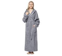 Arus Peignoir de bain, longueur cheville, taille femme: XL long, taille unisexe: L-XL long, Gris
