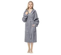Arus Peignoir de bain, longueur mollet, taille femme: XL, taille unisexe: L-XL, Gris