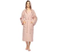 Arus Peignoir Femme 100% Coton Éponge, Capuche, Longueur Mollet | Doux peignoir en éponge avec capuche, 2 poches et ceinture - idéal pour sauna, spa, bien-être et maison.