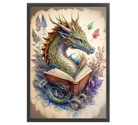 ARVALOLET Broderie complète au point de croix en coton écologique 14 carats, motif dragon compté, 40 x 60 cm, 1am2ul1be8qb1na0ew0