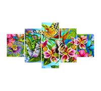 ARVALOLET Kit de peinture diamant 5D à faire soi-même - Foret rond - Pentaptyque - Strass - Toile - Décoration pour la maison, la chambre à coucher