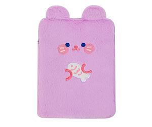 ARVALOLET Mignon Porcinet Sac en peluche pour ordinateur portable Motif dessin animé Pochette de protection douce et décontractée pour filles étudiantes