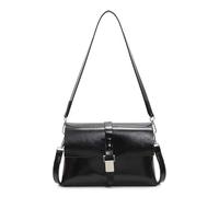 ARVALOLET Sac de selle tendance pour femmes en cuir PU tout match Sac à bandoulière Couleur solide Sac bandoulière élégant pour femmes Sac à bandoulière, Noir , 170.00x60.00x120.00mm