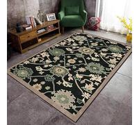 Arvella Rug Tapis Doux à Poils Ras Lavable pour Salon, Chambre et Salle à Manger, avec Dessous Antidérapant, idéal pour Cuisine et Terrasse Style Ethnique Rétro Noir 80 x 120 cm