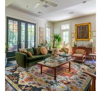 Arvella Rug Tapis Salon Doux Lavable Antidérapant, adapté à la Chambre, Salle à Manger, Cuisine, Terrasse et Couloir Étroit Couleur Florale Ethnique Rétro 160 x 200 cm