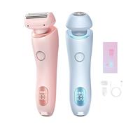 Arvenza Shaver, 2025 Upgraded Arvenza Bikini Shaver,Comfort 2 in 1 Electric Lady Trimmer, Wet & Dry Use, Dual Head Bikini Trimmer for Pubic Hair, Underarms, Legs, Arm (Blue 1 Set + Pink 1 Set)
