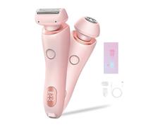 Arvenza Shaver, 2025 Upgraded Arvenza Bikini Shaver,Comfort 2 in 1 Electric Lady Trimmer, Wet & Dry Use, Dual Head Bikini Trimmer for Pubic Hair, Underarms, Legs, Arm (Pink)