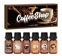ARVIDSSON Ensemble d'huiles essentielles de qualité supérieure pour diffuseur, expresso, chai vanille, chocolat chaud, muffin aux myrtilles, latte au lait de poule, caramel macchiato, huiles parfumées