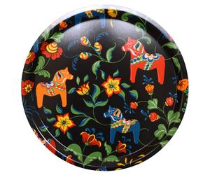 Arvidssons Textil Plateau rond Leksand Ø31 cm Noir