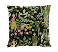 Arvidssons Textil Taie Trädgård 47x47 cm Noir-vert