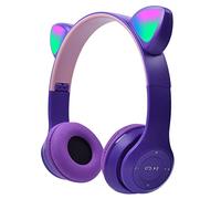 arVin Casque sans fil Bluetooth pour enfants avec limiteur de volume 85/94 dB, écouteurs filaires pour enfants avec microphone/lumière LED oreilles de chat pour apprentissage/voyage/jeux (violet)