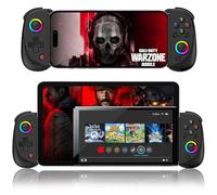 arVin Contrôleur de jeu Mobile pour iPad/Tablette[Dans les 5-10"] Wireless Gamepad pour iOS/Android/Switch, avec joystick à Effet Hall RGB, Support Streaming/Cloud Gaming (Noir)