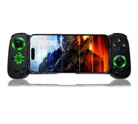 arVin Manette de jeu mobile pour iPhone Android avec coque de téléphone et lumière verte - Manette de jeu sans fil pour iPhone/iPad/Samsung/tablette/Switch/PS4/PC, Xbox Cloud Gaming/PS Remote