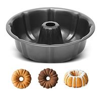 ARVINKEY Moule à gâteau rond cannelé, anti-adhésif et étanche en acier au carbone, 24 cm, noir