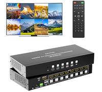 Arvitek Commutateur HDMI Multiview 8 x 1 avec KVM, commutateur KVM HDMI 4K 8 ports avec multi-visionneuse, contrôle de raccourci, vue rapide pour caméra de sécurité, PC, ordinateur portable, Fire