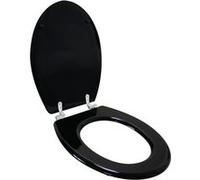 Arvix - Abattant wc en bois compresse HDF Noir Charnieres inox Siege de toilette universel G