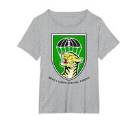 ARVN I Corps Special Forces T-Shirt, Femme Grandes Tailles, Gris Chiné, 5X