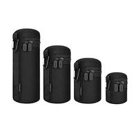 Arvok 4PCS Housse Objectif, Étuis à Objectifs de Caméra Résistant à l'eau, Camera Drawstring Lens Pouch Bag de 4 Différente Taille pour Nikon, Pentax, Tamron, Sigma, Sony, Olympus, Panasonic