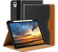 ARVOK Étui pour iPad Air 11" 2025 M3/M2, iPad Air 7/6/5/4 (2024/2022/2020) avec porte-stylo, coque de protection résistante aux chocs avec mise en veille/réveil automatique, en cuir de qualité