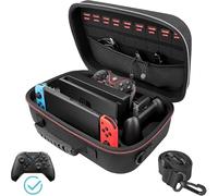 ARVOK Étui Rigide pour Nintendo Switch & Switch OLED, Sac de Voyage Portable de Protection Rigide, Doublure Douce, étui de Transport pour 18 Jeux pour Console Switch Pro, Manette et Accessoires