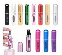 Arvoni 12PCS 5ml Vaporisateur Parfum Rechargeable Aluminium Durable, Flacon Parfum Vide Transparent, Vaporisateur Voyage Pulvérisation Fine, Compact pour Voyage, Usage Quotidien