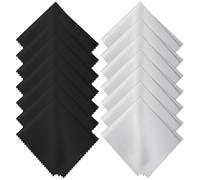 Arvoni 14 pièces Chiffons Microfibre de Nettoyage, 15x15cm Chiffon Lunettes de Vue, Chiffon de Nettoyant Noir et Gris, Réutilisable Chiffons de Nettoyage, pour Nettoyer Lunettes, Caméras, Tablettes